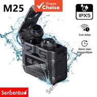 M25 TWS Waterproof Earbuds with LED Screen, Surround Sound, Bluetooth, and Built-in Backup Charger M