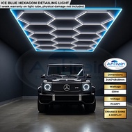 ICE BLUE LED HEXAGON LIGHT DETAILING HONEYCOMB LIGHT MODULAR FOR WORKSHOP GARAGE DETAILING CENTER WO