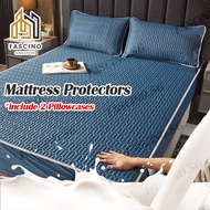 【SG】Latex Mattress Protector Cool Bed Sheet Cover Bedsheet Protectors with Pillowcase Super Single Queen King Size