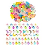 30pcs Luminous Mini Resin Ducks Figurines Set, 3 Styles Glow In The Dark Miniature Duck Tiny Animals