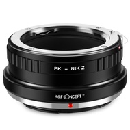 K&amp;F Concept Lens Adapter for Pentax K PK Mount Lens to Nikon Z Camera Z6 Z7 z9