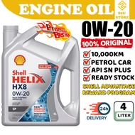 S2U Original Engine Oil Shell Helix HX8 0W20 Fully Synthetic Proton Perodua Minyak Enji Hitam Kereta