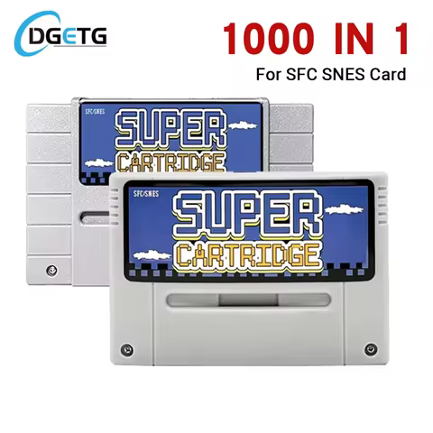 SNES 1000 in 1 SFC Game Cartridge Flash Card For Super Famicom 16 bit US/EU/JP Version Video Game Co