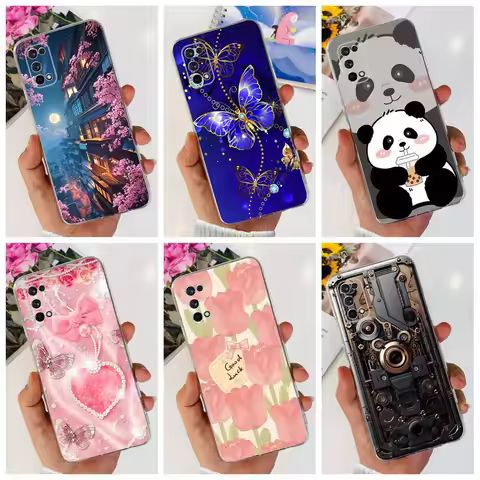For Realme 7 Pro Case RMX2170 Cover Popular Flower Soft Silicone Clear Phone Case For Realme 7 5G RM