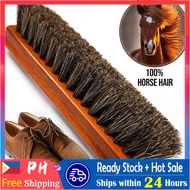 4Pcs Set Horse Hair Shoe Shine Brush Long Wood Handle Shoe Brush Shoe Cleaning Brush