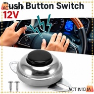 ACTINIDIARA Push Button Switch, Universal With Mount Screws Horn Button Switch, Starter DC12V 24V Mo