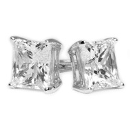 Diamond Earrings For Women, Diamond Stud Earrings For Men, 14k White Gold 1ct - 2 carat Princess, He
