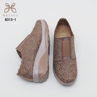 C117 GY HELIVA Catie Women's Wedges Shoes Without Laces, Lightweight Embroidery Pattern, 4.5cm Sole 