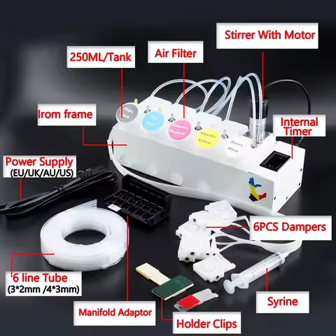 ET 8550 CISS with Printhead Adaptor Manifold Damper ET 8550 DTF Convert Kit Internal Timer for Epson