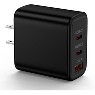 Pengecas Super Pantas 65W untuk Samsung Galaxy S26 Ultra, Blok Pengecas Dinding USB C 3-Port, Blok P