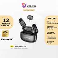 UniQ.Shop MK5 Dual Wireless Lavalier Mic With Charger Casing | MK5 ( Mikrofon Dengan Bekas Boleh Cas