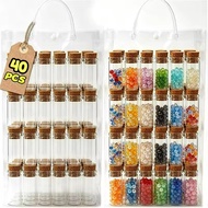 Mini Glass Wish Bottle - Jewel Candy Storage Bottles - Empty Message-in-a-Bottle - Clear Vial with C