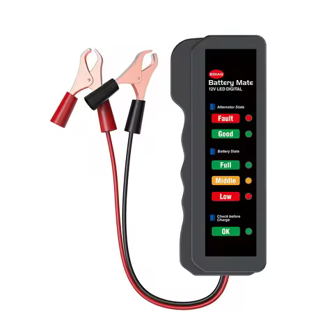 Battery Tester Analyzer with 6 LED Lights Display 12V Car Quick Cranking Charging Circut Alternator 