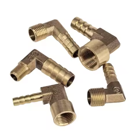2pcs Elbow Fit Hose I.D 3-25mm Barbed To 1/8" 1/4" 3/8" 1/2" 3/4" BSP M6 M8 M10 M12 M14 M16 Male/Fem
