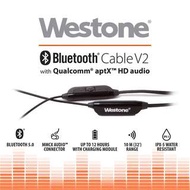 全新 Westone Bluetooth V2 MMCX cable 無線 藍牙5.0 耳機線 連义電盒使用 12小時 運動防水IPX5 支援 高音質AptX SHURE Westone SONY J