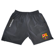 Celana Pendek Lari BARCELONA FOOTBALL CLUB Warna Hitam dengan Saku Ritsleting & Variasi Kancing Bela