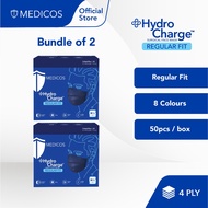 MEDICOS Regular Fit 175 Hydro Charge 4 Ply Surgical Face Mask Size M/L (2 Boxes)