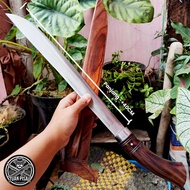 Golok Pamoroan Kayu Sonokeling Pisau Kebun Babad Rumput Multifungsi Bahan Baja Per Asli- Tuan Pisau