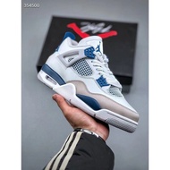 FV5029-141  Air Jordan 4 Retro Military Blue White Men Classic Casual Shoes
