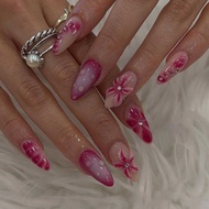 Hot Girl Wearing nails nails fake nails Manicure 3D Point Diamond fake nails fake nails