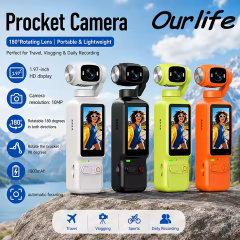 Ourlife 4K Action Camera 180° Rotatable For YouTube Vlog Video Recording Record Life Handheld 1.97 I