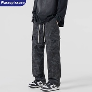 WASSUP ISSUE | กางเกงทำงานชายแบบหลวม มีเชือกรูดและกระเป๋า