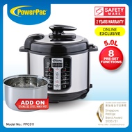 PowerPac Electric Pressure Cooker With Stainless Steel Pot 5.0L (PPC511)