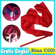 1.2/3M Twirling Rod Twirl Ribbon Gymnastics Rhythmic Dancing Ballet Ribbon Streamer Twirling Baton R