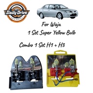 Combo Set For Waja Front Bulb H1 + H3 - Super Yellow Bulb