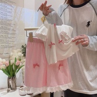 Hobibear Bộ đồ trẻ em Bộ Đồ Bộ đồ mùa hè cho bé gái Quần đùi ngắn tay Quần trang trí nơ hai mảnh