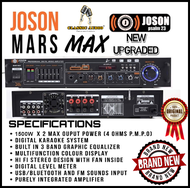 JOSON  MAX PROFESSIONAL AMPLIFIER UPGRADED MODEL (800watts-1500watts x2) (Original) 2 Year Warranty