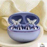 Super Beautiful Accessories [FreeClip Dedicated] Full Zirconium Butterfly Earphone Light Luxury Buck