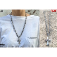 สร้อยคอโครมฮาท สร้อยคอChrome Heart จี้กางเขน สแตนเลสแท้100% stainless 316l สร้อยคอโซ่ Hiphop necklac