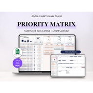 Eisenhower Priority Decision Matrix Spreadsheet Digital Task & Productivity Template in Google Sheet