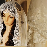 Bridal Veil Wedding Dress Sequin Accessories Veil Headdress Black Lace Veil Wedding Headdress White 