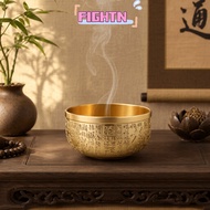 FIGHTN Feng Shui Brass Bowl, 10cm Hundred Blessings Chinese Fortune Bowl, Decorative Bowls Brass Cop