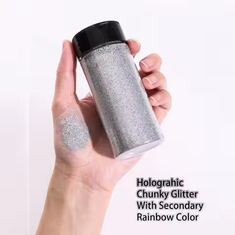 80g 2.85OZ Holographic Nail Glitter Powder Nail Glitter Powder Ultra Fine Glitter, 1/128" Resin Glit
