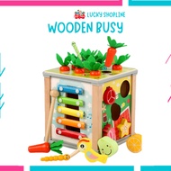 Children's multifunction wooden busy box WISDOM box xylophone activies cube