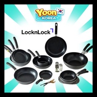 LocknLock Hard & Light Non-Stick Pan With Flat Bottom 16 - 30cm / Wok Pan 26cm - 30cm / Not Compatib