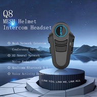 Q8 Motor Helmet Intercom  24 Person AI Bluetooth Headset Wireless IPX6 Level Waterproof Free Noise