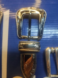 เข็มขัดคาวบอยดุนลายแฮนเมค2ชั้นหนังหัวชุดซิงค์สีนิเกิลเกรดA+แบรนด์Guns-n-roses