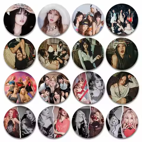 KPOP Singer (G)I-DLE Badge HD Printing Round Brooch Pins YUQI Minnie Lapel Pin Scarves Clothes Acces