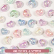 5Pcs Pastel Acrylic Beads Mix Shiny DIY Crafting Materials