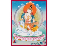 精美的虛空藏菩薩唐卡畫  擁抱天界智慧