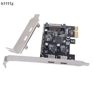 PCIE to Dual Type C Expansion Card PCI Express X1 to 2Port TYPE-C USB 3.2 GEN1 5Gbps Convert Card Ri