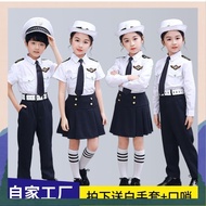 ♠kids costume occupation baju pilot kanak kanak Kanak-kanak Little Navy Show Costume Pilot Costume Tadika Choral Costume Boys and Girls Air Force Kapten Uniform Set❖