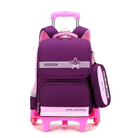 School Trolley Bags For Girls School Trolley Backpack for boys Waterproof Chilren Rolling Luggage Ba