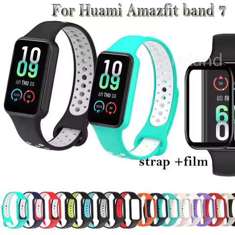 Fashion Silicone WatchStrap For Huami Amazfit Band 7 SmartWatch Band Bracelet Wristband For Amazfit 