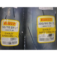 Pirelli Diablo supercorsa SP V4 120/70ZR17+200/60ZR17 Tahun 2025 Free 1pc PIRELLI T-Shirt