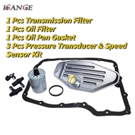 6 Pcs Transmission Oil Filter & Oil Pan Gasket & Speed Sensor Kit For Dodge Ram Jeep Geely 45RFE 545